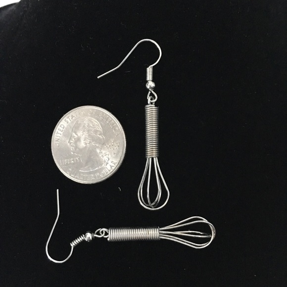 Unique Cooks Kitchen Whisk Dangle Pierced Earring - Picture 4 of 5